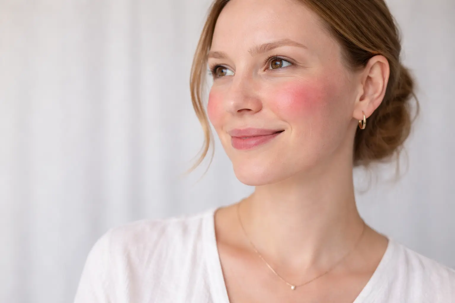 woman rosacea skin